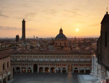 Vistas desde la terraza del Clock Tower, en Bolonia