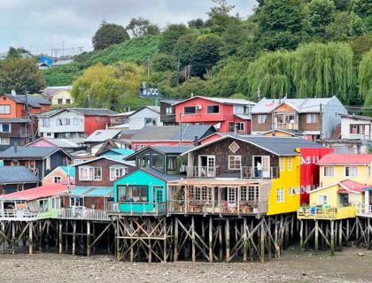 Casas sobre palafitos en Chiloé.
