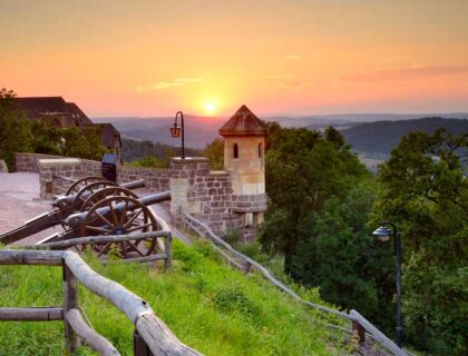 Vistas desde el castillo de Wartburg sobre los bosques de Turingia