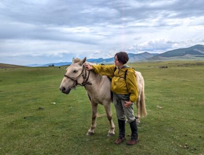 María Perles en Mongolia.